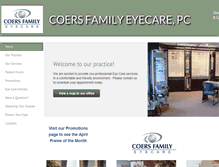Tablet Screenshot of coersfamilyeyecare.com